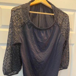 Talbots Navy Blue Blouse